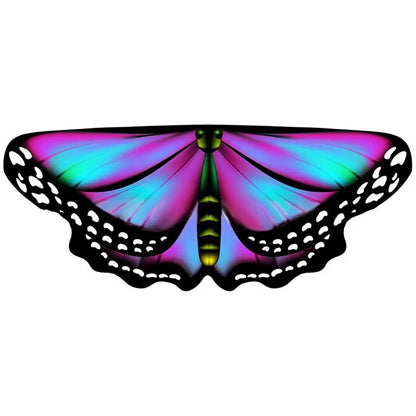 Kids Butterfly Wings Cape Girls Fairy Shawl Pixie Cloak Fancy Colorful Dress Costume Gift  Party & Holiday DIY Decorations
