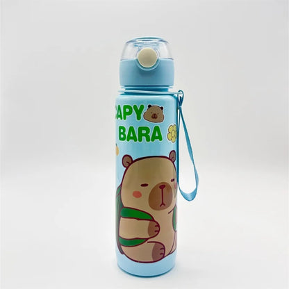 700ml Leak-Proof Durable Water Bottle Cute Capybara Water Cup with Carry Strap Portable for Sports Fitness BPA Free Perfect Gift