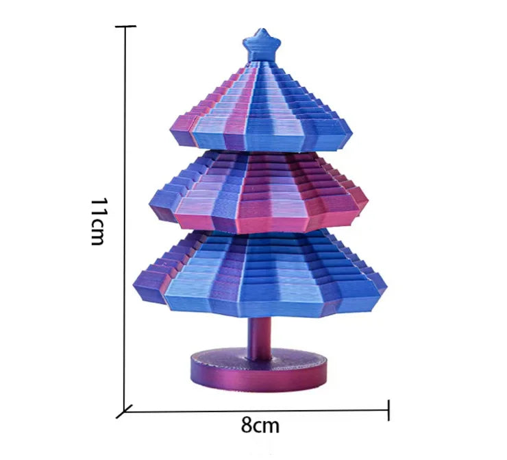 3D Printed Expanded Sensory Fidget Star,Easy-Grip Handles, Whirling Spiral Hexagon Spinner for Stress (Red and Blue,4.64in)