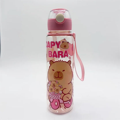 700ml Leak-Proof Durable Water Bottle Cute Capybara Water Cup with Carry Strap Portable for Sports Fitness BPA Free Perfect Gift