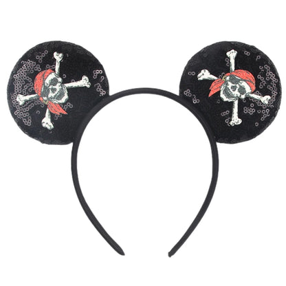 2026Latest Mickey Minnie Ear Headband Sequin Bows For Girl Adult Kids Halloween Party Cosplay Hair Accessories Princess Hairband