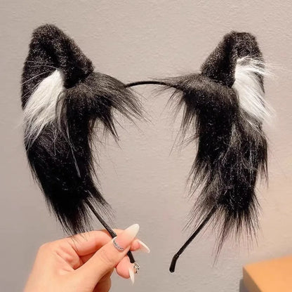 1pcs Cat ear headband Cute plush hairband Holiday dress up Christmas animal Ear hoop Children's hair accessories