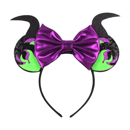 2023 Mouse Ears Headband For Kids Adult Halloween Spider Sequins Bow Hairband Festival Party Cospaly DIY Hair Accessories