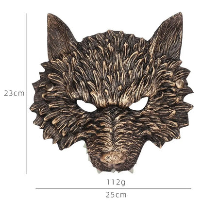 3D Realistic Werewolf Mask Soft PU Foam Wolf Head Mask Mysterious Halloween Cosplay Animal Mask Costume Prop Party Decoration