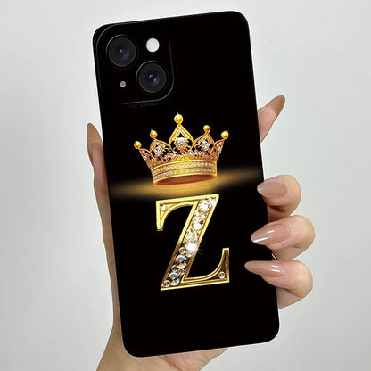For Apple iPhone 15 Plus Case iPhone15 Pro Crown Letter Cover Soft Liquid Phone Case For iPhone 15 Pro Max iPhone15 Fundas Coque