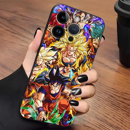 Dragon Ball Goku Vegeta Case for iPhone 17Air XR 15 16 14 Plus 13 12 11 17 Pro Max XS Max 7 8 Black Soft Phone Cover