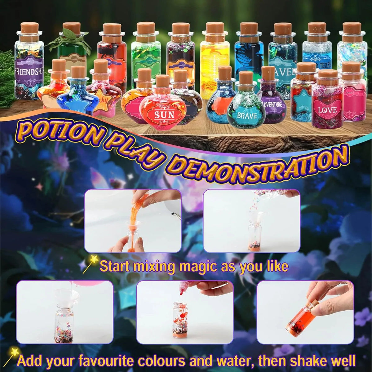 DIY Fairy Magical Potions Kit Halloween Christmas Gifts Witches' Magical Color Changing Potions Art Craft Kit Holiday Gifts