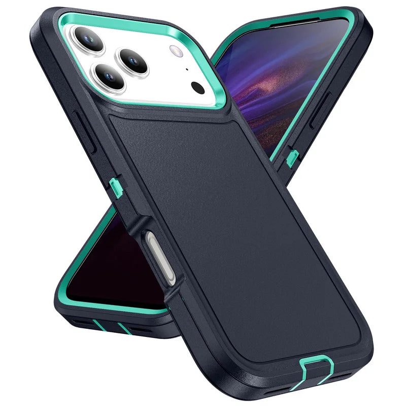 3 in 1 Heavy Armor Defend Phone Case For iPhone 18 17 Air 16 15 14 Plus 13 12 Pro Max  Hard Plastic Frame TPU Back Cover