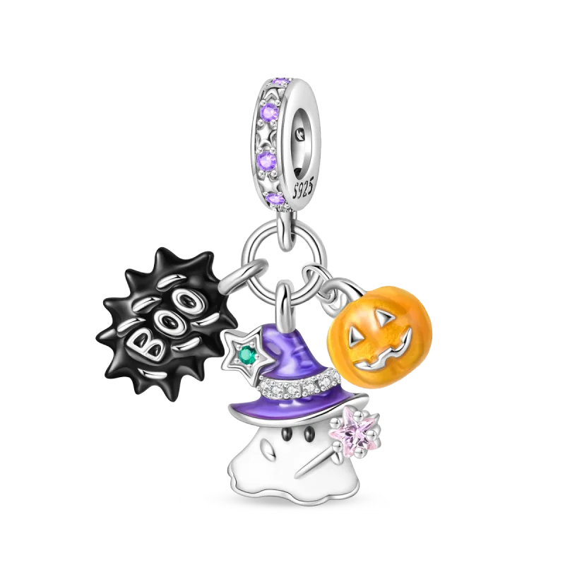 New in 925 Silver Halloween Collection Charm Glowing skull Beads Fit pand 3mm Bracelet DIY Pendant Woman Jewelry 2024 Hot Sale