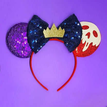 Disney Halloween Ear Headbands For Adults Kids Cosplay Bat Skeleton Maleficent Hairband Girls Ghost Women Party Hair Accessories