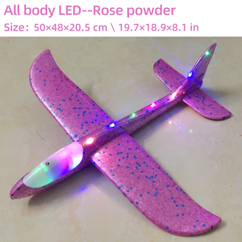 50/33CM Big Flash Glider Foam Plane Hand Throw Light Inertial LED AirPlane Outdoor Launch Fun of Kids Toys for Children Boy Gift