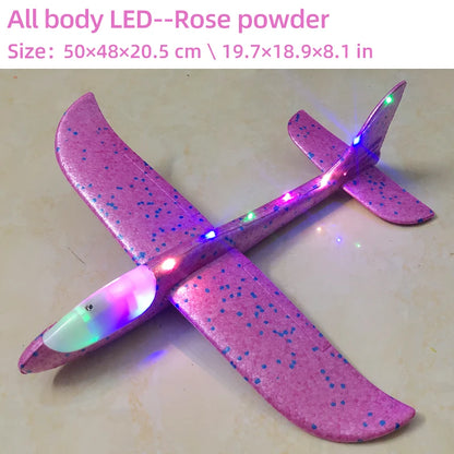50/33CM Big Flash Glider Foam Plane Hand Throw Light Inertial LED AirPlane Outdoor Launch Fun of Kids Toys for Children Boy Gift