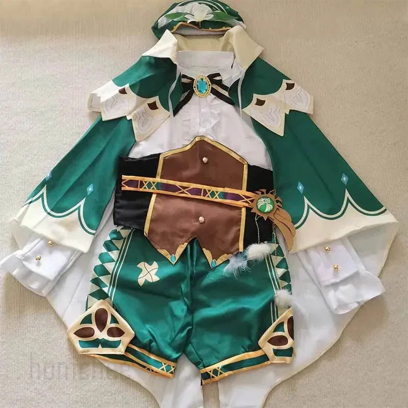 Venti Cosplay Costume Vest Shorts Hat Stockings Venti Outfits Barbatos Wendi Windy Outfits Anime Comic Con