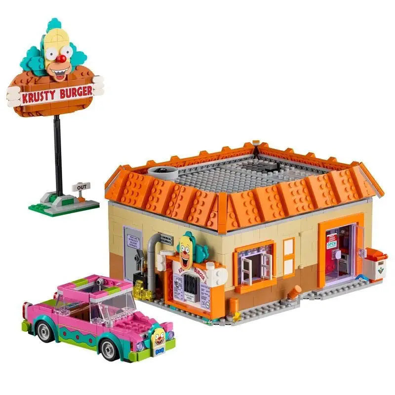 Stock 1635 pieces of MOC City Krusty Hamburg building Model building blocks suitable for  children's Christmas gift set