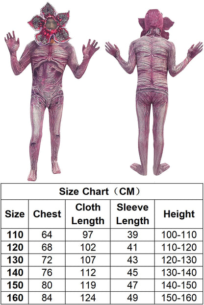 Boys Fantasia S3 S5 Horror Demogorgon Cosplay Jumpsuit TV ST 6 to 14 Years Disfraz Costume Teen Fantasy Halloween Carnival Cloth