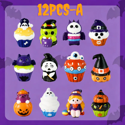 12-72Pcs Halloween Squishies Fidget Halloween Party Favors Stress Relief Non Candy Trick or Treat Spooky Gift Goody Bag Stuffers