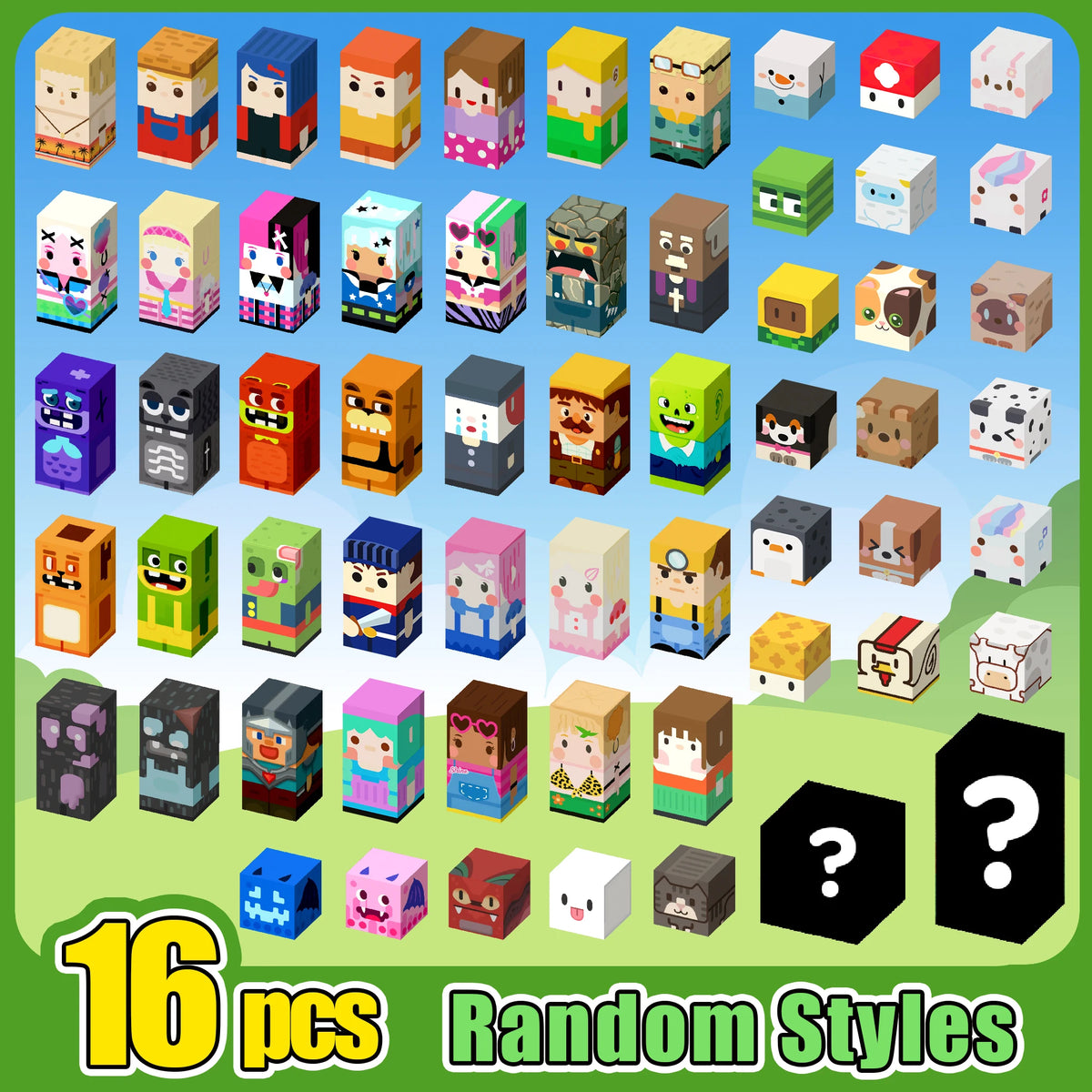 Magnetic Building Blocks Magnet World Character People Animal Brick Cube STEM Educational Toy Gift for Boys Girls Children