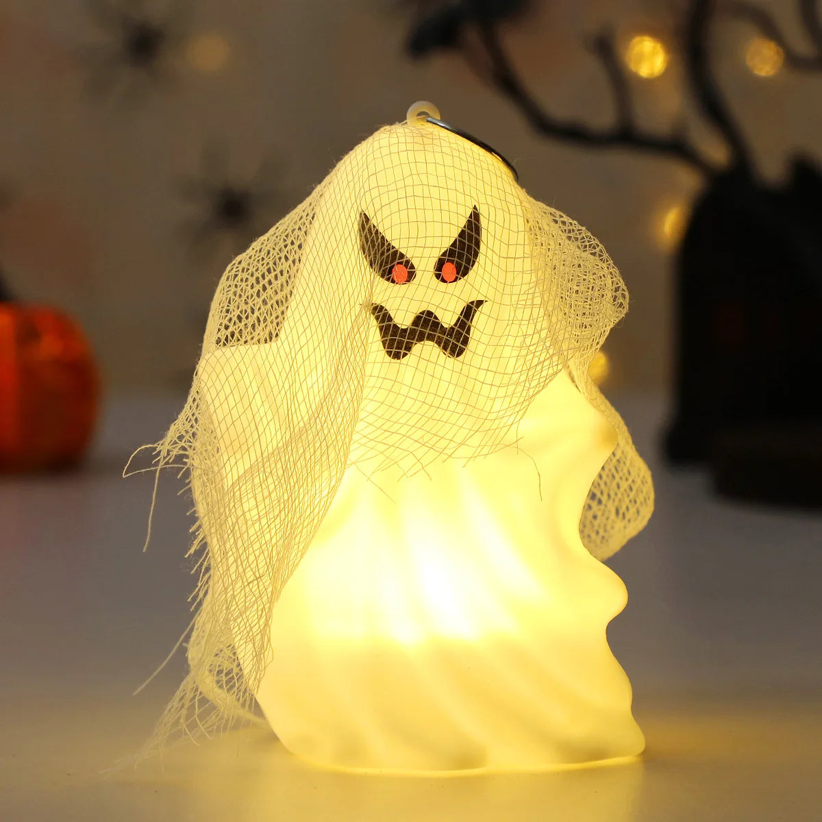 In Stock Halloween Ghost Head Decorations White Gauze Props Ornaments Spooky Haunted House Prank Novelty Toys Birthday Gift