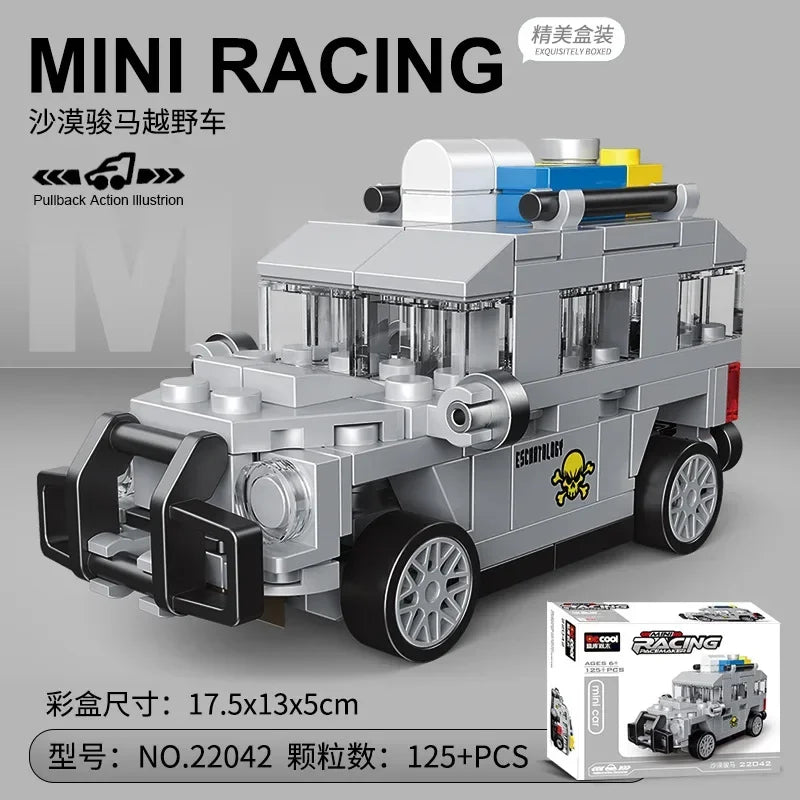 Racing Car Bus Engineering Vehicle Ambulance Pull Back Model Building Blocks Brick Toys Children Boys Compatible With Lego