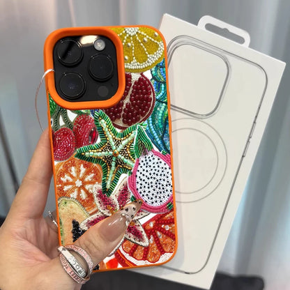 Retro Fruit Pattern Phone Case For iPhone 17 18 Pro Max 16 15 14 13 12 11 Pro Max 16e X XR XS Max 15 14 Plus Shockproof Cover