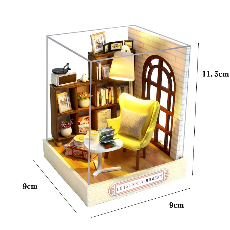 Mini Doll House DIY 3D Puzzle Assembly Building Model Toys Home Bedroom Decoration With Furniture Wooden Craft Gifts DollHouses