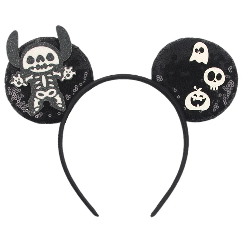 2026Latest Mickey Minnie Ear Headband Sequin Bows For Girl Adult Kids Halloween Party Cosplay Hair Accessories Princess Hairband