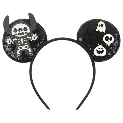 2026Latest Mickey Minnie Ear Headband Sequin Bows For Girl Adult Kids Halloween Party Cosplay Hair Accessories Princess Hairband
