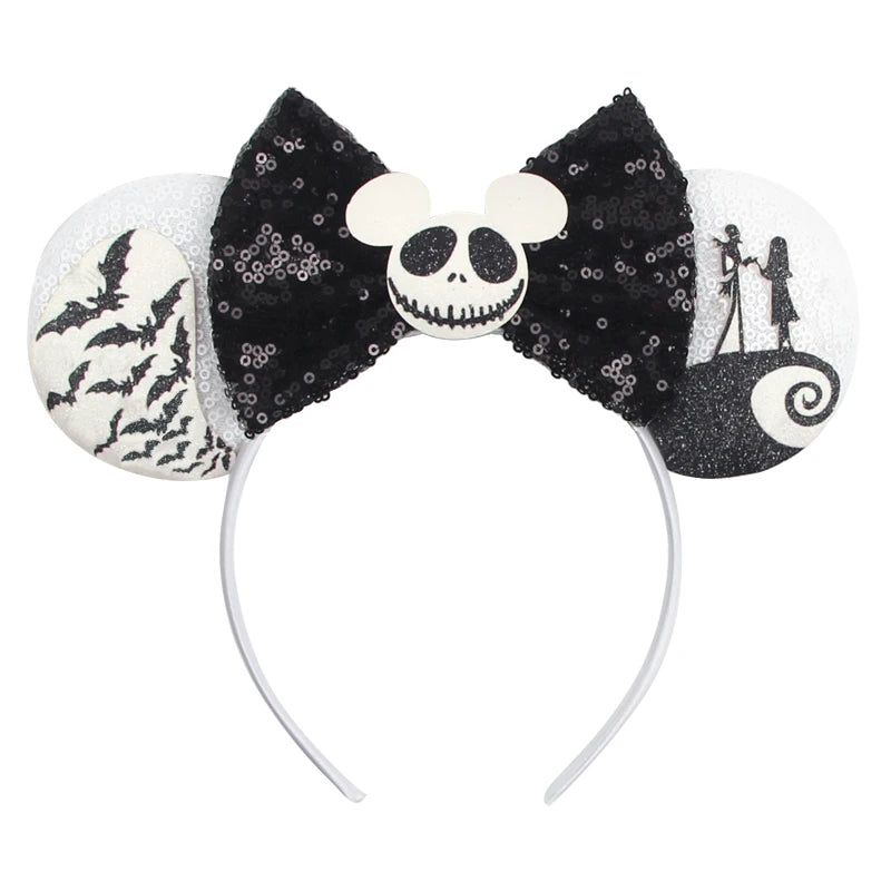 2023 Mouse Ears Headband For Kids Adult Halloween Spider Sequins Bow Hairband Festival Party Cospaly DIY Hair Accessories