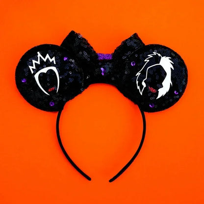 Disney Halloween Ear Headbands For Adults Kids Cosplay Bat Skeleton Maleficent Hairband Girls Ghost Women Party Hair Accessories