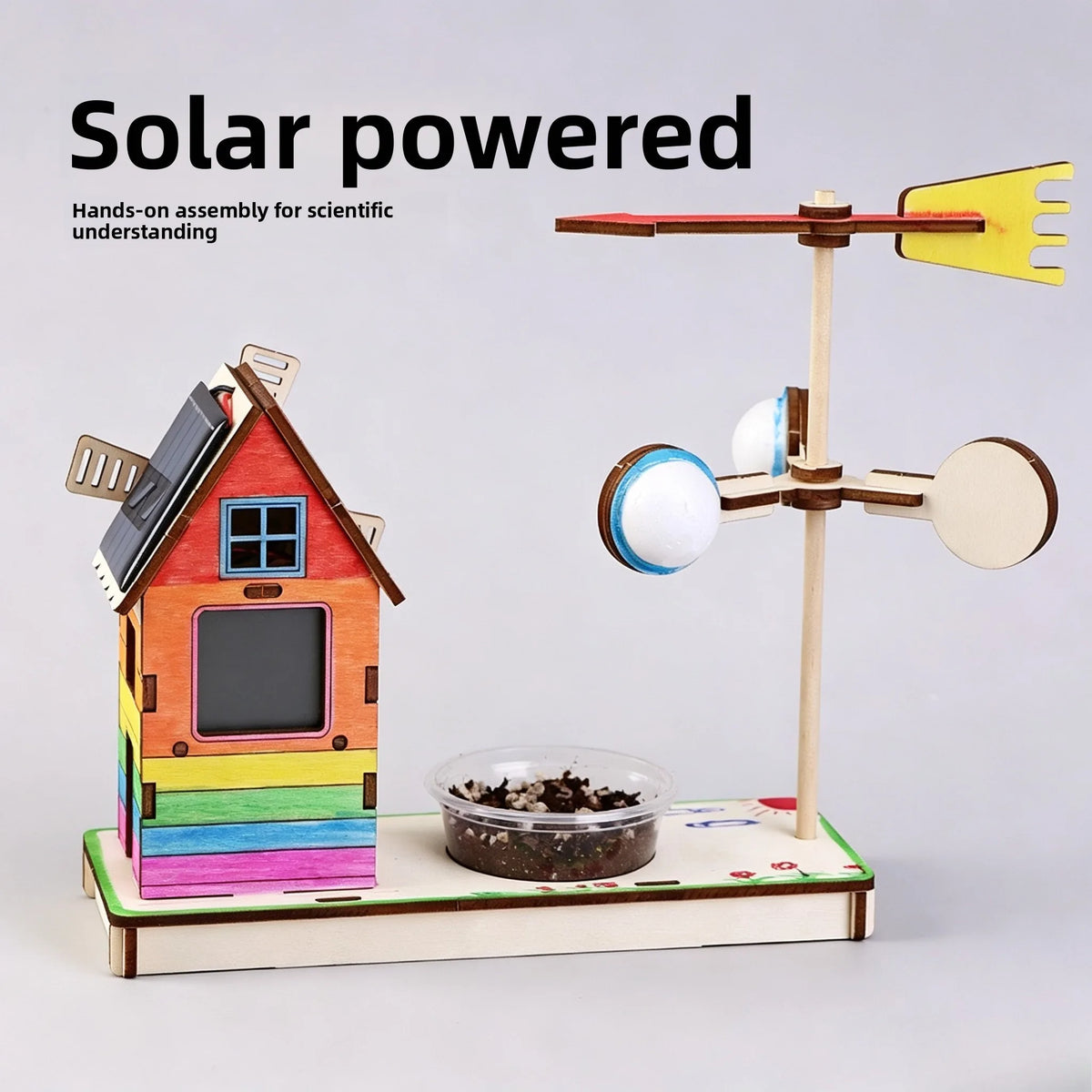 Solar Car Lunar Exploration Vehicle Children's Diy Hand-Assembled Model Diy 3d Wooden Puzzle Science And Education Toys