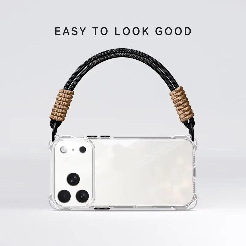 Crossbody Phone Case with Lanyard For iPhone 17Air 16 Pro Max 15 14 18 Pro Max  чехол на айфо Necklace Strap Cord Soft Cover