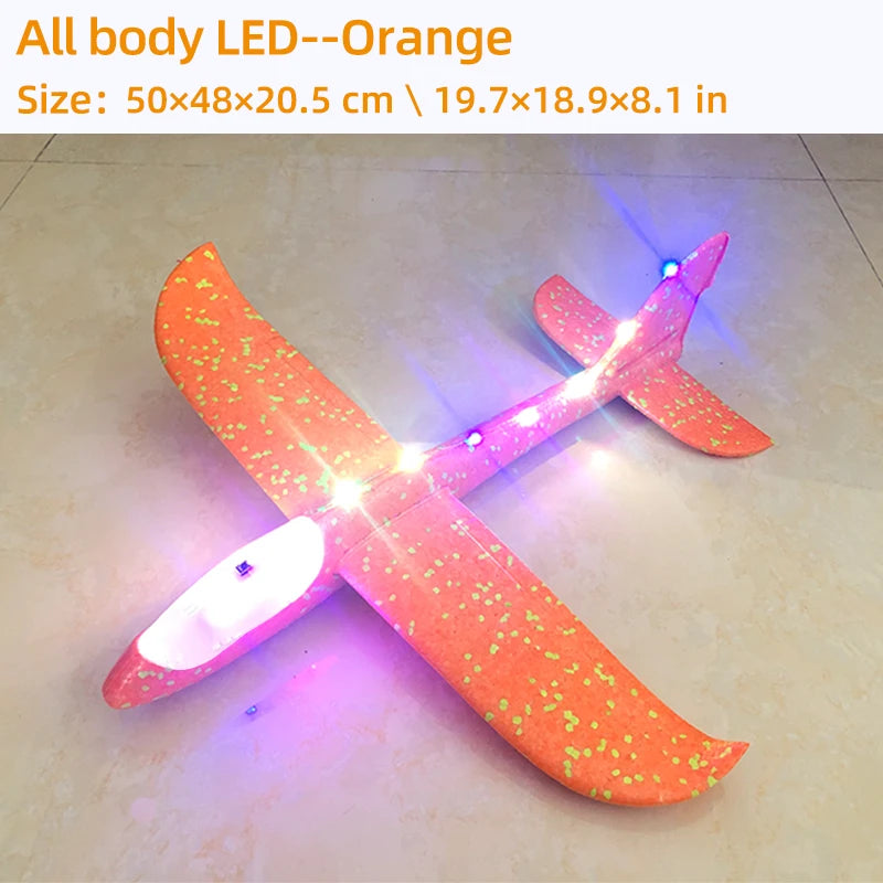 50/33CM Big Flash Glider Foam Plane Hand Throw Light Inertial LED AirPlane Outdoor Launch Fun of Kids Toys for Children Boy Gift