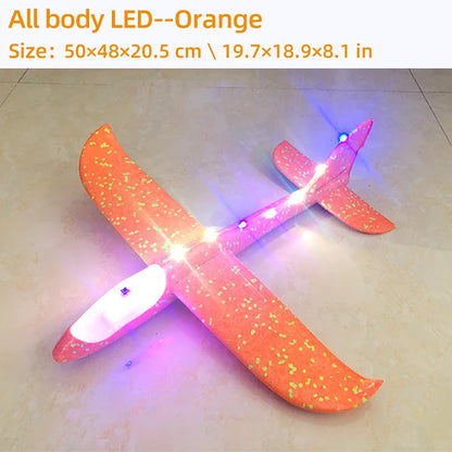 50/33CM Big Flash Glider Foam Plane Hand Throw Light Inertial LED AirPlane Outdoor Launch Fun of Kids Toys for Children Boy Gift