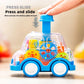 Baby Toy Cartoon Press Gear Car Toy Lnertia Pull-back Transparent Car Inertia Rebound Car Birthday Gifts for Kids Boys and Girls