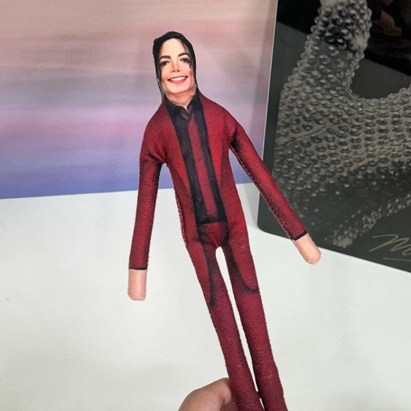 Michael Jackson Plush Doll With Wire Frame Poseable Figure Movable Joints Abstract Toy Fan Collectible Gift Home Decor