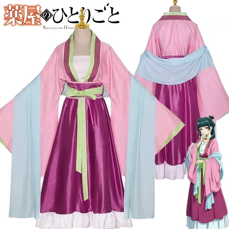 Mao Mao Cosplay Costume Wig Anime The Apothecary Dress Skirt Green Top Kusuriya No Hitorigoto Halloween for Women