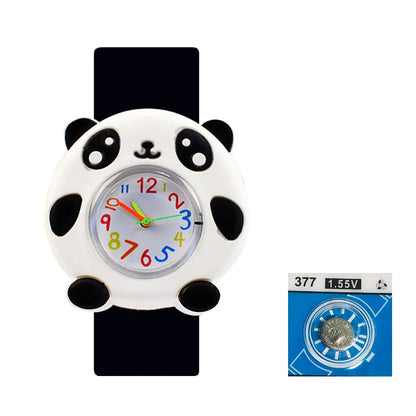 Cartoon Children Watches Baby Study Look The Time Toy Bracelet Kids Slap Watch for Boys Girls Birthday and Christmas Gift Clock