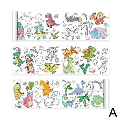 Children's Drawing Roll Sticky Color Filling Paper Graffiti Scroll Coloring Paper Roll For Kids DIY Painting Educational Toys