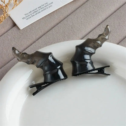 Gothic Devil Horn Hairpin Hairband Duckbills Braids Halloween Headband Hair Clip Creatively Halloween Hair Hoop Halloween Party