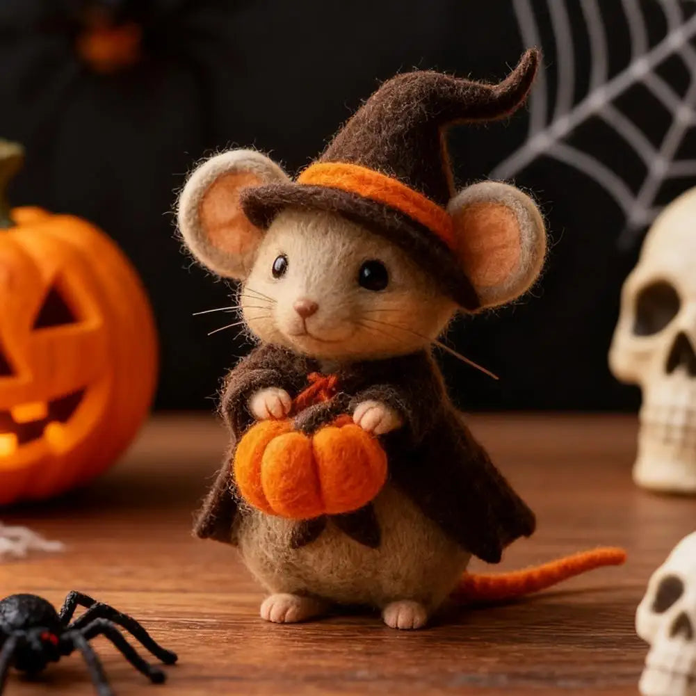 Wool Felt Pocket Handmade Diy Material Finished Product Set Halloween Cute Ghost Pumpkin Mouse Felt Finished Product