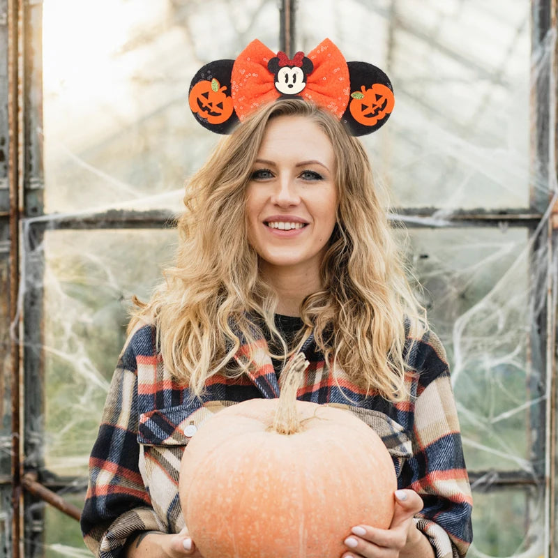 2026 Latest Halloween Cobweb Ears Headband Women Festival DIY Mouse Hairband Kids Party Villains Cosplay DIY Hair Accessories