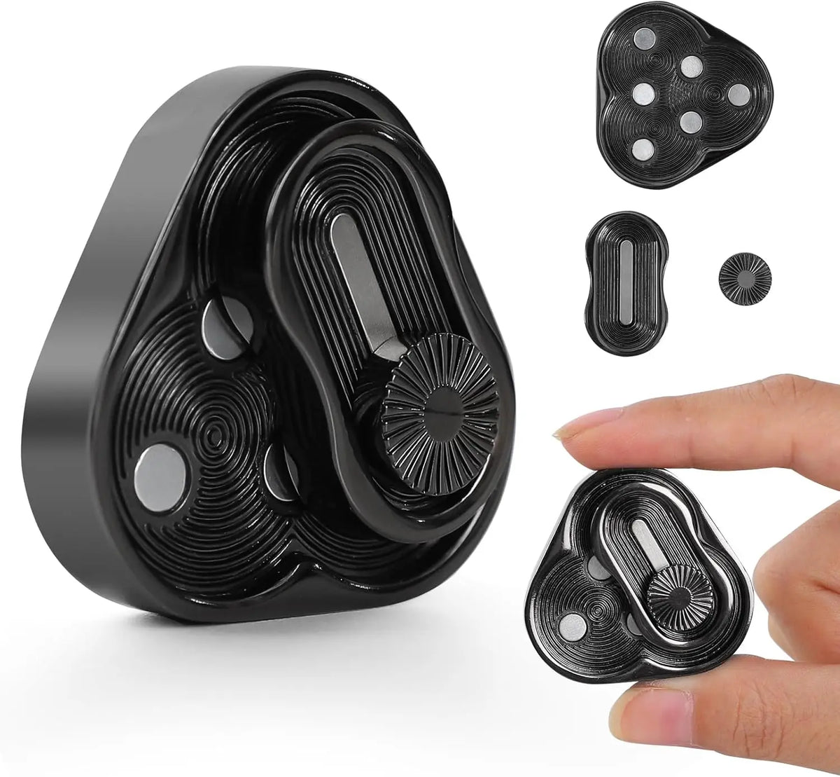 Triangle Spinner Flip Coin EDC Fidget Push Coin Decompression Hand Toy Handle Piece Fidget Spinner Fun Toy