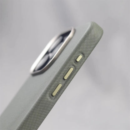 Luxury Alloy Lens Frame Particle PU Leather Magnetic Case For iPhone 18 17 16 Pro Max 15 14 13 For Magsafe Wireless Charge Cover