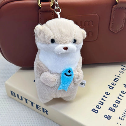Cute Little Otter Hug Fish Plush Doll Pendant Doll Gift Gift Cute Girl Heart Keychain Pendant Creative Gift
