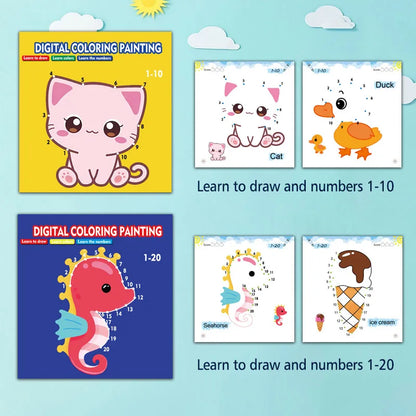 Line drawing, children's doodle books, learning numbers, early education to improve grades, fun drawing games, holiday gifts
