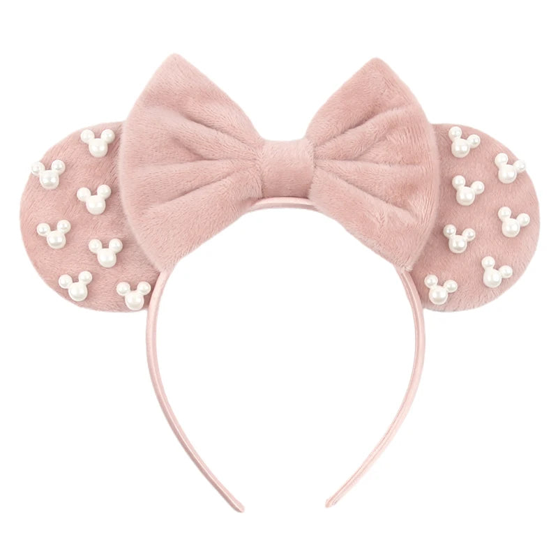 New Trendy Mouse Ears Headband 3.3"Velvet For Girls Soft Bow Hairband Halloween Festival Party Trip DIY Hair Accessories Gifts