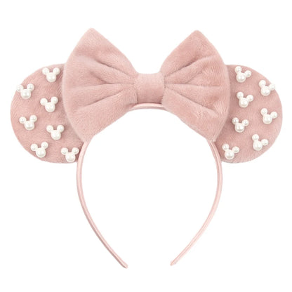 New Trendy Mouse Ears Headband 3.3"Velvet For Girls Soft Bow Hairband Halloween Festival Party Trip DIY Hair Accessories Gifts