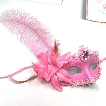 Dance Party Diamond Venetian Mask Feather Flower Wedding Carnival Performance Costume Sexy Lady Mask Masquerade Christmas 2026