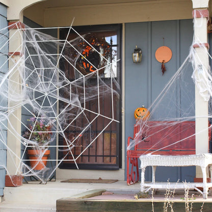 150/250cm Black White Spider Web Giant Stretchy Cobweb For Home Bar Garden Haunted House Horror Props Halloween Party Decoration