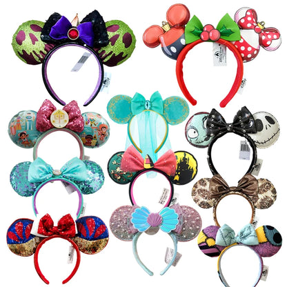 New Halloween Mickey Minnie Mouse Ears Headband Holiday Party Cosplay Hairband EARS COSTUME Plush Adult/Kids Headband Gift